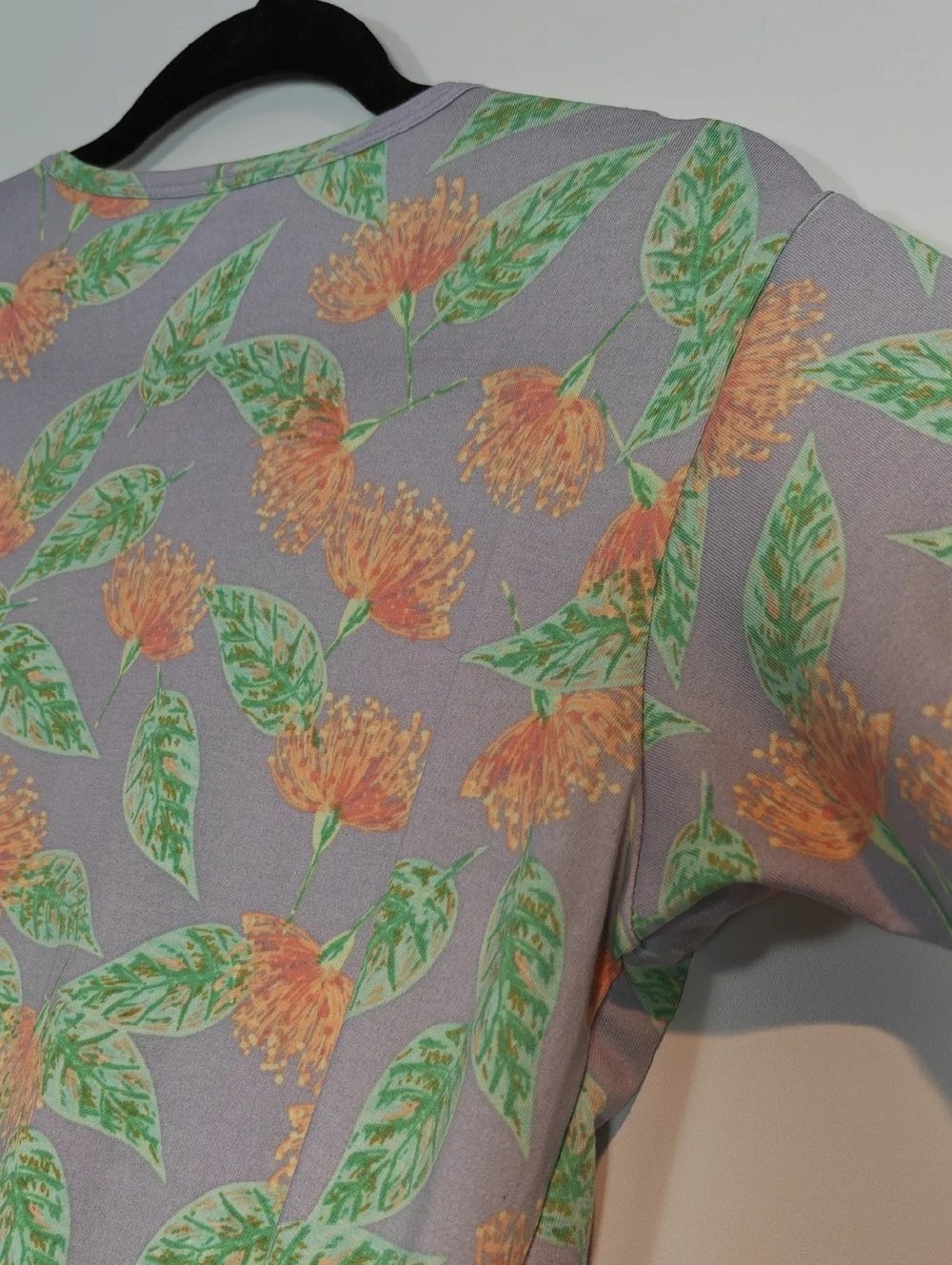 Lularoe NWT Gracie Girls Floral Short Sleeve Tee  Purple, Orange & Green Size 14